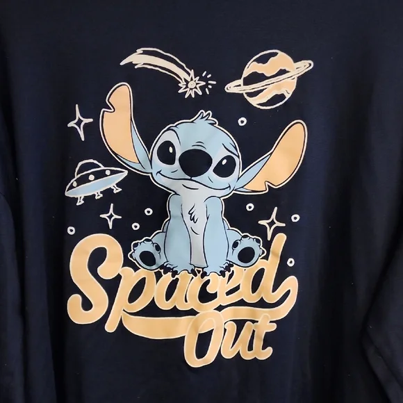 Women's Navy Blue Graphic Pajama Top - Picture 3 of 5